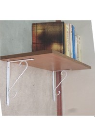 Resim Ferforje Raf Altı, Küçük, Beyaz, Vidalar Dahil, 2 Adet Beyaz 