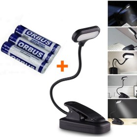 Resim BarkoFix Klipsli Kitap Okuma Işığı LED Kitap Arası Okuma 3 Ledli Mandallı Lamba Beyaz Işık 