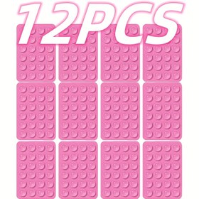 Resim 12 Adet Silikon Emme Kupa Standı, Çok Amaçlı Kaymaz Yapışkan Telefon Tutucu Ped - Taşınabilir Ayrılabilir Kare Stand - Makyaj, Fitness, Duş, Araba ve Mutfak İçin Uygun 