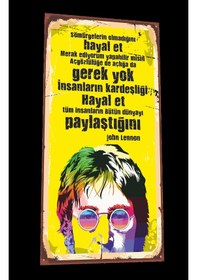 Resim John Lennon mini retro ahşap poster 