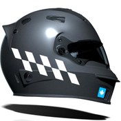 Resim Süt Beyaz Damalı Kask Motosiklet Sticker Takımı Çınar Extreme 
