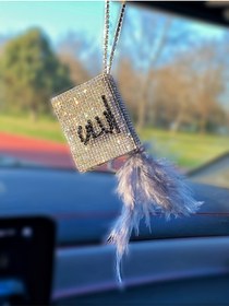 Resim TASARIM ARABAM ATİKE ELİF AKIN Gümüş Kuran-ı Kerim Siyah Yazılı Gri Tüy 