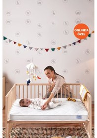 Resim Yataş Mini Minipo Pocket Yaylı Sıvı Geçirmez Alezli Bebek Yatağı, 70x130 CM 