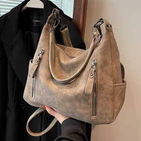 Resim Kusursuz Lily Kadınlar İçin Ayarlanabilir Çapraz Çanta - Geniş Kapasiteli Çoklu Fermuarlı Bölmeler, Yumuşak Sentetik Deri Tote, Yan Cepli, Gri/Siyah Günlük Kullanım ve Seyahat için, Ona Hediye, Şık Minimalist Tasarım, Dokulu Yüzey, Çok Amaçlı El Çantası, Modern El Çantası, Yüksek Kalite, Geniş Kapasiteli Profesyonel Çanta 