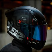 Resim Spoiler + Gökkuşağı Vizör + Ls2 Rapid 2 Clawn Race Motosiklet Kaskı Gri - Siyah 