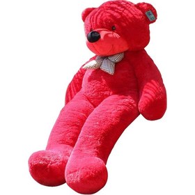 Resim Sevgiliye Özel Hediye - 140 Cm Papyonlu Peluş Ayıcık... Kırmızı 