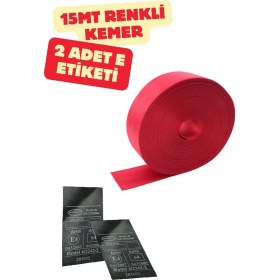 Resim Kırmızı Renk Emniyet Kemeri 15mt. Etiket Hediyeli 