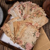 Resim 30 adet Yüksek Kaliteli Bristol Kağıdı Vintage Çiçek Desenli Scrapbook Kağıt Paketi DIY Atık Günlükleri, Tebrik Kartları ve Planlayıcı Süslemeleri için - Antika Tarzı El Sanatları Kağıdı 