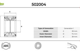 Resim VALEO 502004 | On Porya Rulmanı Connect + ABS 02 > 13 Astra F Vectra B 