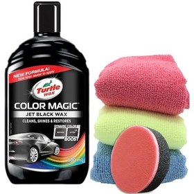 Resim Turtle Wax Renkli Cila Siyah 3 Adet Mikrofiber Bez Sünger 