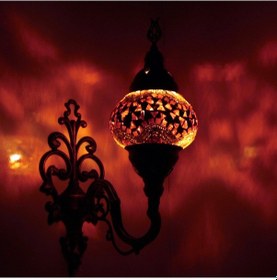 Resim Dekoratif OSMANLI DESENLİ MOZAİK DUVAR LAMBASI APLİK 