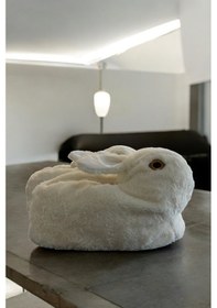 Resim Tavşan Figürlü Unisex Panduf Ekru 