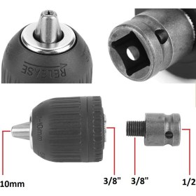 Resim Tekno Trust 1/2 Matkap Için Chuck Mandrenli Adaptör Somun Sökme Sıkma Makinesi Için Mandrene Dönüştürme Paratı 