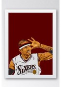 Resim Allen Iverson Çerçeveli Tablo - The Answer Basketbol Nba Posteri Tablo 