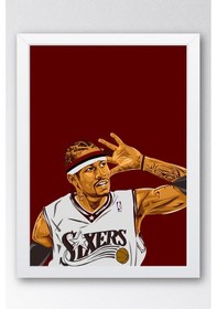 Resim Allen Iverson Çerçeveli Tablo - The Answer Basketbol Nba Posteri Tablo 