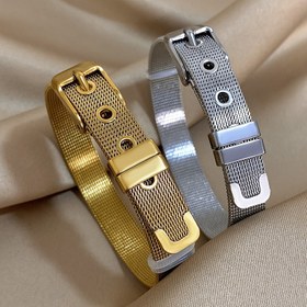 Resim 1 adet Retro Punk Paslanmaz Çelik Moda Kemer Şeklinde Bilezik, Kadınlar ve Erkekler için Charm Bangle, Taş İşlemesiz, Günlük Kullanım ve Müzik Festivalleri için Çok Yönlü, Karnaval Kutlamaları İçin İdeal, Her Mevsim Aksesuarı 