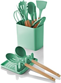 Resim Queen's Kitchen 13 Parça Bambu Tutacaklı Lüx Silikon Çeyiz Seti 