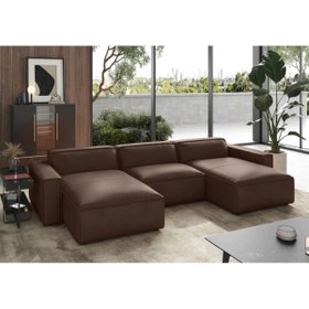 Resim hoom concept ORLANDO DERİ ÜÇLÜ ÇİFT KÖŞELİ KOLTUK 