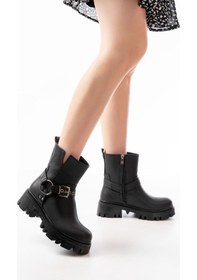 Resim 868-2015 Siyah Fermuarlı Günlük Kadın Bot Acı Kahverengi 