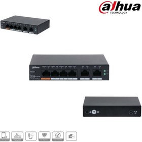 Resim Dahua CS4006-4ET-60, 4 Port, Megabit, PoE 60W, 2 Port Uplink, Cloud Yönetilebilir, Switch 