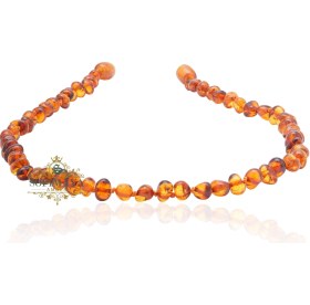 Resim Konyak Rengi Kehribar Diş Kolyesi 