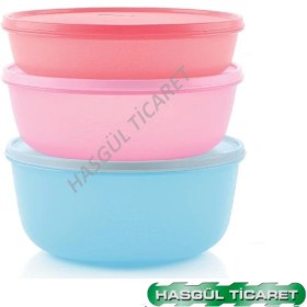 Resim Tupperware MUCİZE ŞEKER MEGA 3'LÜ SET BUZDOLABI SAKLAMA KABI MAVİ HSGL 