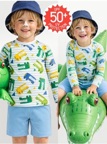 Resim Denokids Uv Korumalı Timsah Erkek Çocuk Mayo T-shirt Renkli 