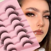 Resim 7 Çift Doğal Kalın Manuel Yapay Sahte Kirpik, Açık Ten Dostu Düşük Hassasiyet Simülasyonu Saf Manuel Doğal Kalın Kirpik, Göz Ucu Eyeliner Etkisinin Doğal Uzatılması, Gözlerin Görünümünü Kolayca İyileştirin. 