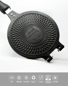 Resim Döküm Granit Waffle Tavası Bakalit Saplı Siyah 