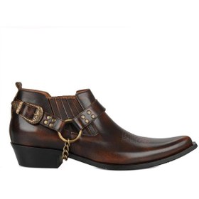 Resim FootCourt Kahverengi Erkek Kovboy Ayakkabısı Kuşaklı 