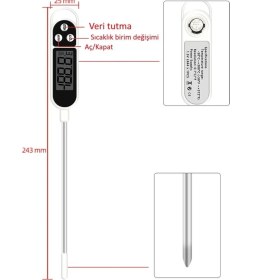 Resim Wellhise WH47 Dijital Yemek Gıda Mutfak Termometresi Sıcaklık Ölçer 