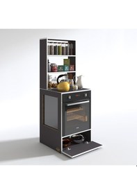 Resim Kenzlife ankastre fırın dolabı hümeyra gri 165*60*56 mutfak kapaklı 