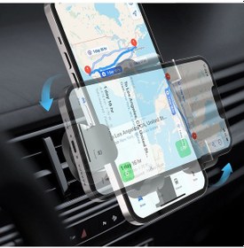 Resim Lenyes Cr196 360 Dönebilen Havalandırma Tasarım Araç Telefon Tutucu Siyah 