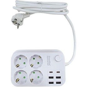 Resim Showmax Serisi Sh-2946 Termal Akım Korumalı Priz 2 Mt 4 Priz + 4 Usb + 2 Type-c 1 