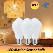 Resim 3 adet PIBAOGU Hareket Sensörlü LED Ampuller, 9W AC 175-265V, Geceye Kadar Otomatik İndüksiyon, Kolay Kurulum, İç Mekan Gece Lambası, Balkon, Banyo, Yedek Tüplü Işıklar 