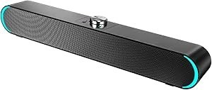 Resim Tignapoo V-183 USB Kablolu Bilgisayar Hoparlörü Ses Çalar SoundBar Stereo Subwoofer Güçlü Müzik Çalar Bas Surround Ses Kutusu PC Dizüstü Akıllı Telefon Tablet için 3.5mm Ses Girişi MP3 MP4 