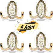 Resim BADEM10 Seçil Vestiyer Duvar Askısı Dolap Elbise Askılığı Gold Askı (4 Adet) 