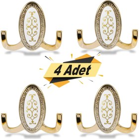Resim BADEM10 Seçil Vestiyer Duvar Askısı Dolap Elbise Askılığı Gold Askı (4 Adet) 