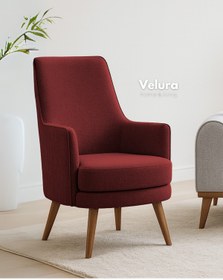 Resim Velura Home & Living Valo Berjer & Tekli Koltuk - Kırmızı 