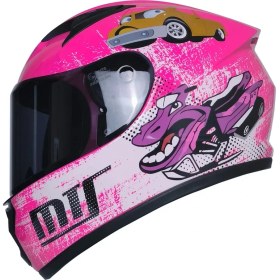 Resim Ebakbak Motosiklet ve Bisiklet Mini Çocuk Kaskı Full Face Ce Sertifikalı Child Motor Kask Pembe 