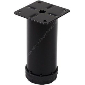 Resim Gürçayhırdavat Metal Mobilya Ayağı Siyah Çap 42Mm - 10Cm (4 Adet) 