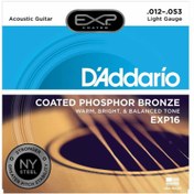 Resim D'Addario EXP16 Coated Phosphor Bronze Akustik Gitar Teli (12-53) 