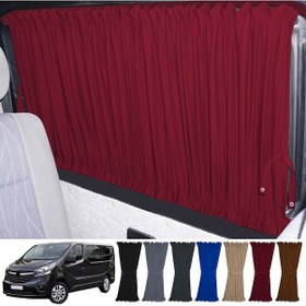 Resim Pandami Opel Vivaro B 2014-2019 Uyumlu Bordo Raylı Oto Perde Takımı 