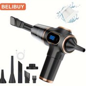 Resim BELIBUY Taşınabilir Kablosuz El Süpürgesi, Kablosuz Araba Süpürgesi, Çok Başlıklı Ek, 2 Bez Filtresi, USB Şarj, Lityum Pil, Kablosuz İşletim, Ev ve Araba Kullanımı İçin 