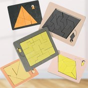 Resim Canlı Çok Şekilli Ahşap Bulmaca Seti - 6 Benzersiz Tasarım İçerir, Elmas, Kare, Dikdörtgen, Dörtgen, Üçgen - Eğlenceli El-Öğrenme ve Mantık Oyunu, Eğitici Oyuncak | Canlı Bulmaca Seti | Dayanıklı Ahşap Parçalar, Genç Öğrencilerin Oyuncakları 