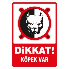 Resim İyi Olsun 25x35 cm Sac Dikkat Köpek Var Pıtbull Uyarı Levhası 