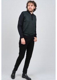 Resim Pave Erkek Polo Yaka Desenli Yün Kazak 4537134 Lacivert Lacivert 
