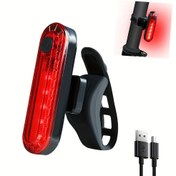 Resim USB Şarj Edilebilir Bisiklet Arka Lambası - Ultra Parlak LED Bisiklet Işığı, Yol ve Dağ Bisikletleri için, Kompakt Güvenlik Lambası, USB Kablolu, Şık Tasarım, Dayanıklı ABS Malzeme, Güvenli Seyir Kemeri Kelepçesi 