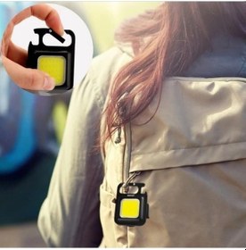 Resim Mini 30 Ledli Mıknatıslı Anahtarlık Flash Kamp Lambası Askılı Kapak Açacaklı Şarjlı Fener Pop Çok Renkli 