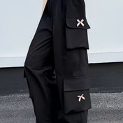 Resim Y2K kızlar için bol ve şık iş kıyafeti pantolonları, okula dönüş sezonu ve açık hava aktiviteleri için pratik büyük cepli yan fiyonk tasarımlı, sonbahar ve her mevsim giyime uygun, Casual Wear, Okul Kıyafeti, Geniş Paça Pantolon, Trend Streetwear, Dayanıklı Malzeme, Elde Yıkama, Bol Kesim Pantolon, Moda İş Giyimi, Öğrenciler İçin Mükemmel 